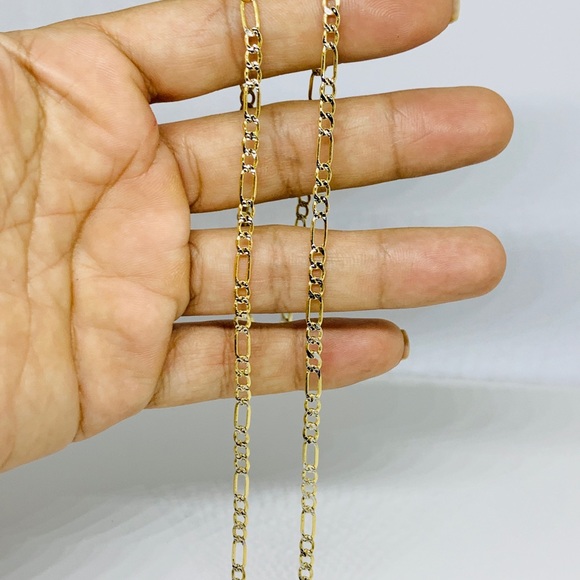 Real 10k Gold Figaro Necklace 18” Women / Kif